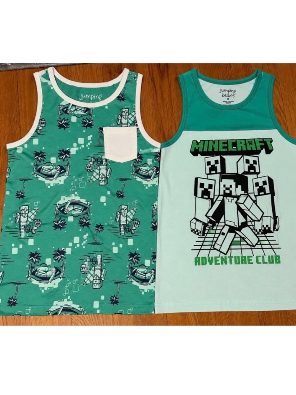 jumping beans Teal & Mint Boys' Minecraft Adventure Tank Top Set